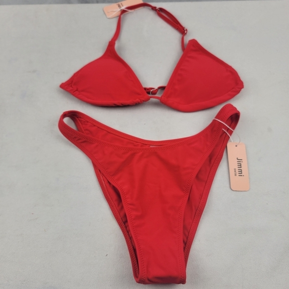 NWT Jimmi SwimCherry Bomb Set with matching sarong & scrunchie sz small - Picture 5 of 7